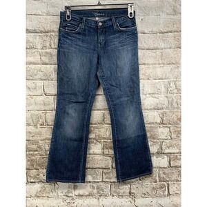 Vintage Bebe Womens Flare Jeans Blue Denim Size 28  USA Bootcut Western Mid Rise